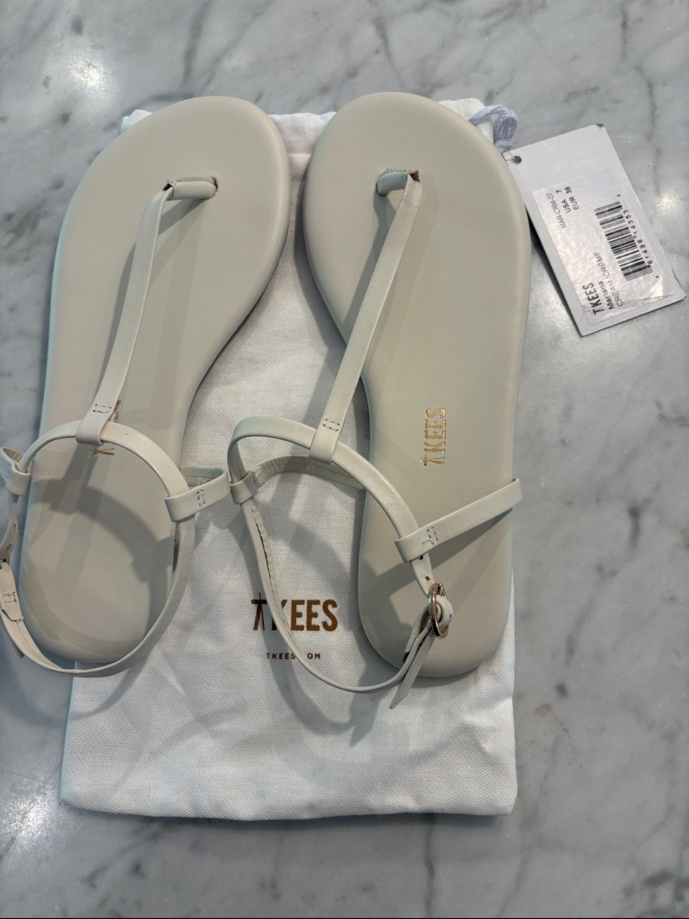 TKEES Women's Minimal Mariana Cream Sandals
